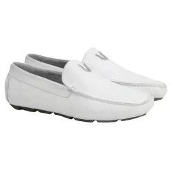 Vestigium Genuine Cat Shark Skin & Calf Moc Driver Loafer -Fashionable Costume vestigium cat shark loafers white 2 700x 01492.1611017183