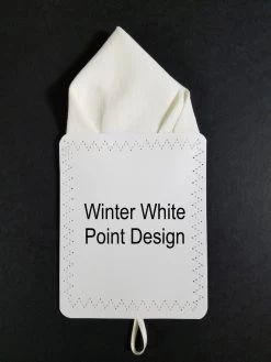Men's Winter White 100% Linen Pre-Folded Pocket Square Insert - Point Design -Fashionable Costume white linenP color 01646.1643133057