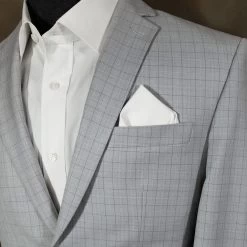 Men's Winter White 100% Linen Pre-Folded Pocket Square Insert - Point Design -Fashionable Costume white linen 79156.1643133065