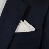 100% Cotton Pre-Folded Pocket Square Handkerchief Insert - White Mini Dots