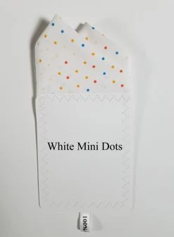 100% Cotton Pre-Folded Pocket Square Handkerchief Insert - White Mini Dots -Fashionable Costume white mini dots ebay 29130.1683488975