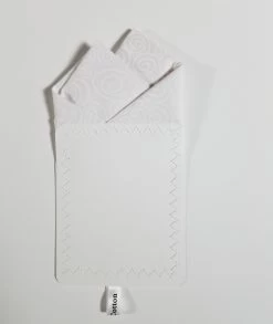 100% Cotton Pre-Folded Pocket Square Handkerchief Insert - White Swirl Patten -Fashionable Costume white swirl 4 80435.1683488032