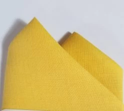 100% Linen Pre-Folded Pocket Square Handkerchief Insert - Yellow 2 Point -Fashionable Costume yellow linen 4 52493.1682198056