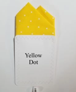 100% Cotton Pre-Folded Pocket Square Handkerchief Insert - Yellow Polka Dot -Fashionable Costume yellow dot ebay 25849.1683994176