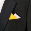 Two-Tone White Dots On Yellow 100% Cotton Pre-Folded Pocket Square Insert