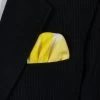 Yellow And White 100% Silk Pre-Folded Pocket Square Insert