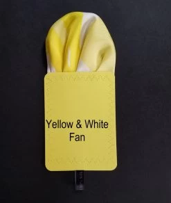 Yellow And White 100% Silk Pre-Folded Pocket Square Insert 9 Yellow And White 100% Silk Pre-Folded Pocket Square Insert -Fashionable Costume yellow fan a 98843.1642015146
