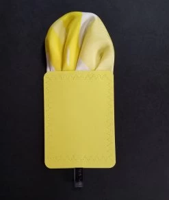 Yellow And White 100% Silk Pre-Folded Pocket Square Insert 7 Yellow And White 100% Silk Pre-Folded Pocket Square Insert -Fashionable Costume yellow fan 70147.1642015129