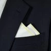 100% Cotton Pre-Folded Pocket Square Handkerchief Insert - Yellow On White