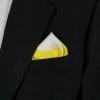 White & Yellow 100% Silk Pre-Folded Pocket Square Insert