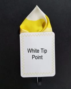 White & Yellow 100% Silk Pre-Folded Pocket Square Insert -Fashionable Costume yellow whitePoint a 86039.1642014950
