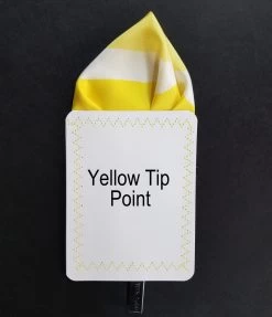Yellow & White 100% Silk Pre-Folded Pocket Square Insert -Fashionable Costume yellow yellowPoint a 56482.1642014826